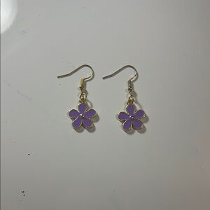 Purple Flower Earrings
